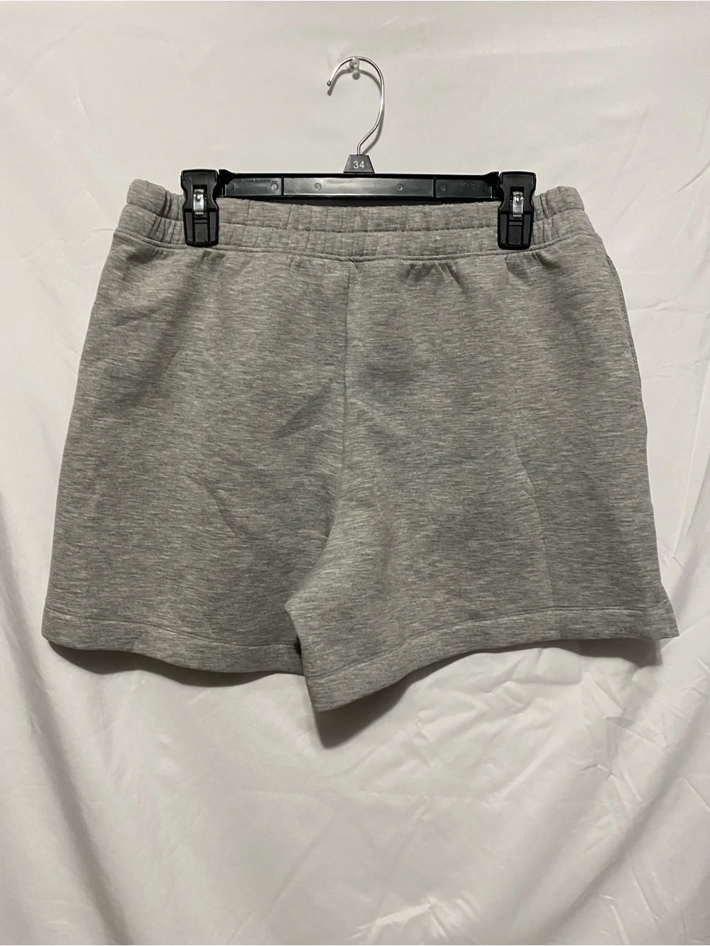 Women's Athletic Heather Gray Knit Shorts with Elastic Waist